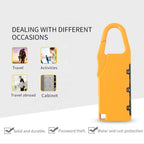 Compact combination lock suitable for lockers and backpacks.