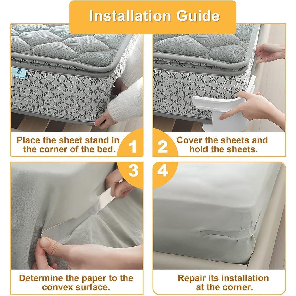Anti-slip bed sheet fixing clips made of durable plastic for mattress corners