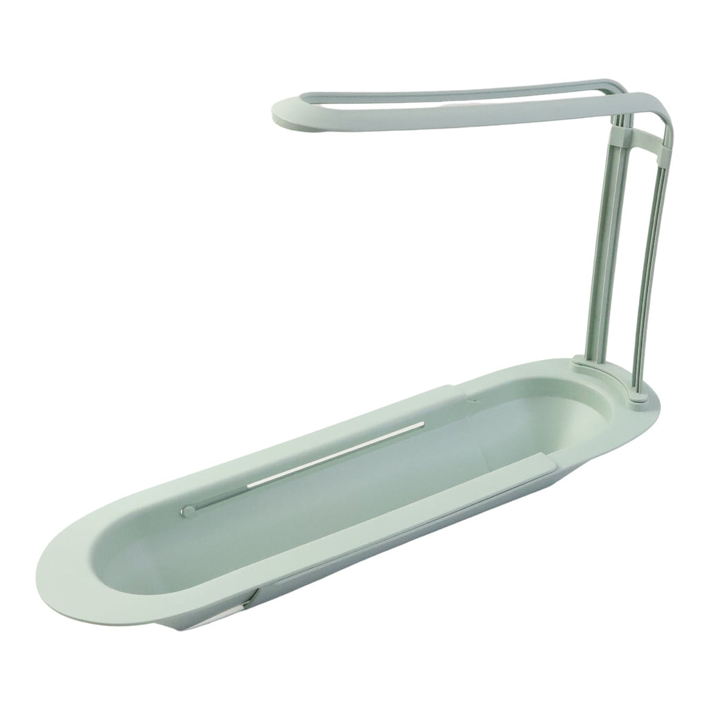 Sink rack accessory holder featuring towels and dish sponges