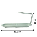 Drainage tray detail of adjustable telescopic sink organiser