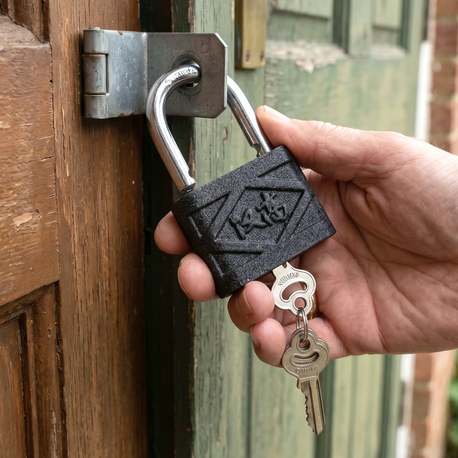AutoSafeo 60mm padlock displayed with its set of three precision-cut keys.