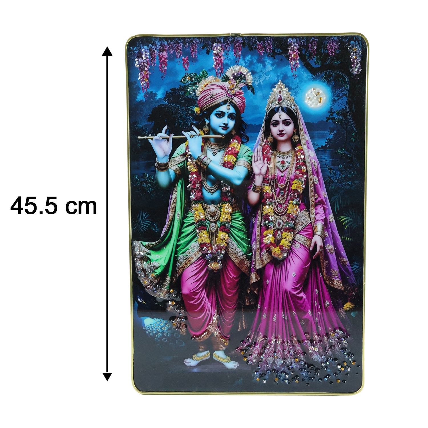 Spiritual home decor wall frame with Radha Krishna