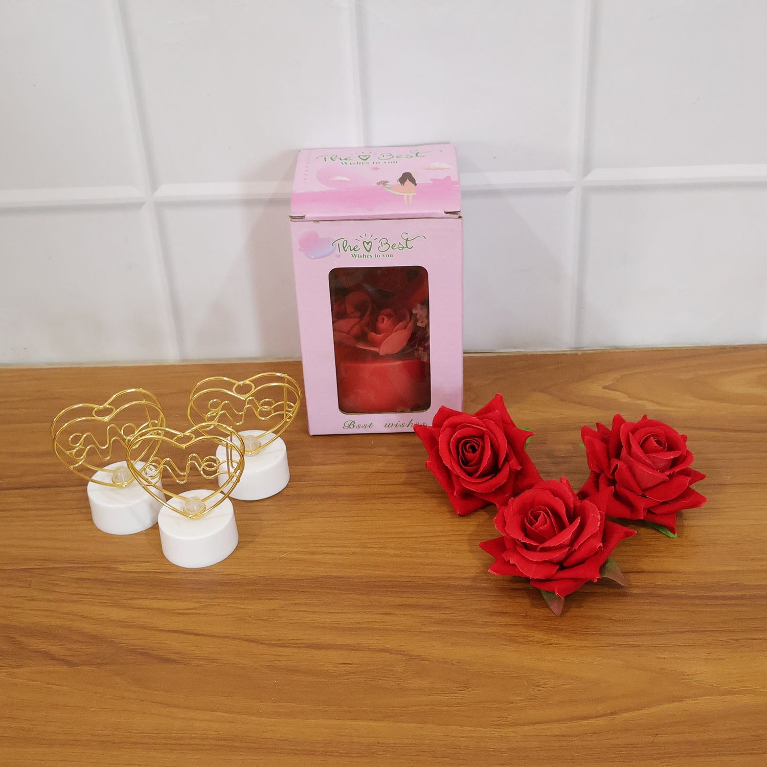 Elegant romantic heart love décor displayed in home setting