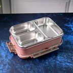 Multipurpose food container lunch box with durable stainless steel partitions