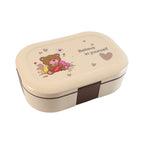 Close-up of secure locking clips on kids tiffin lunch box