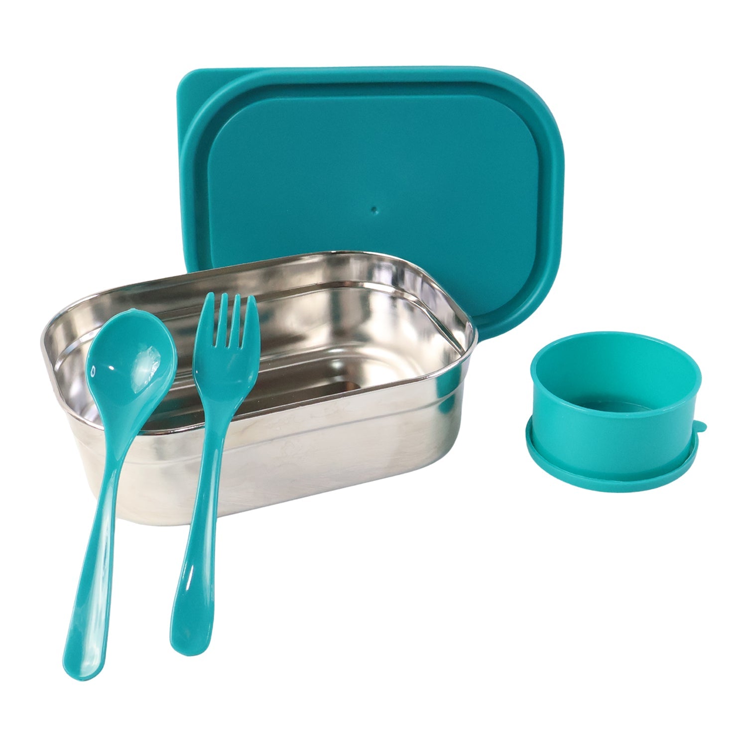 Fresh food packed inside stainless steel lunch box set