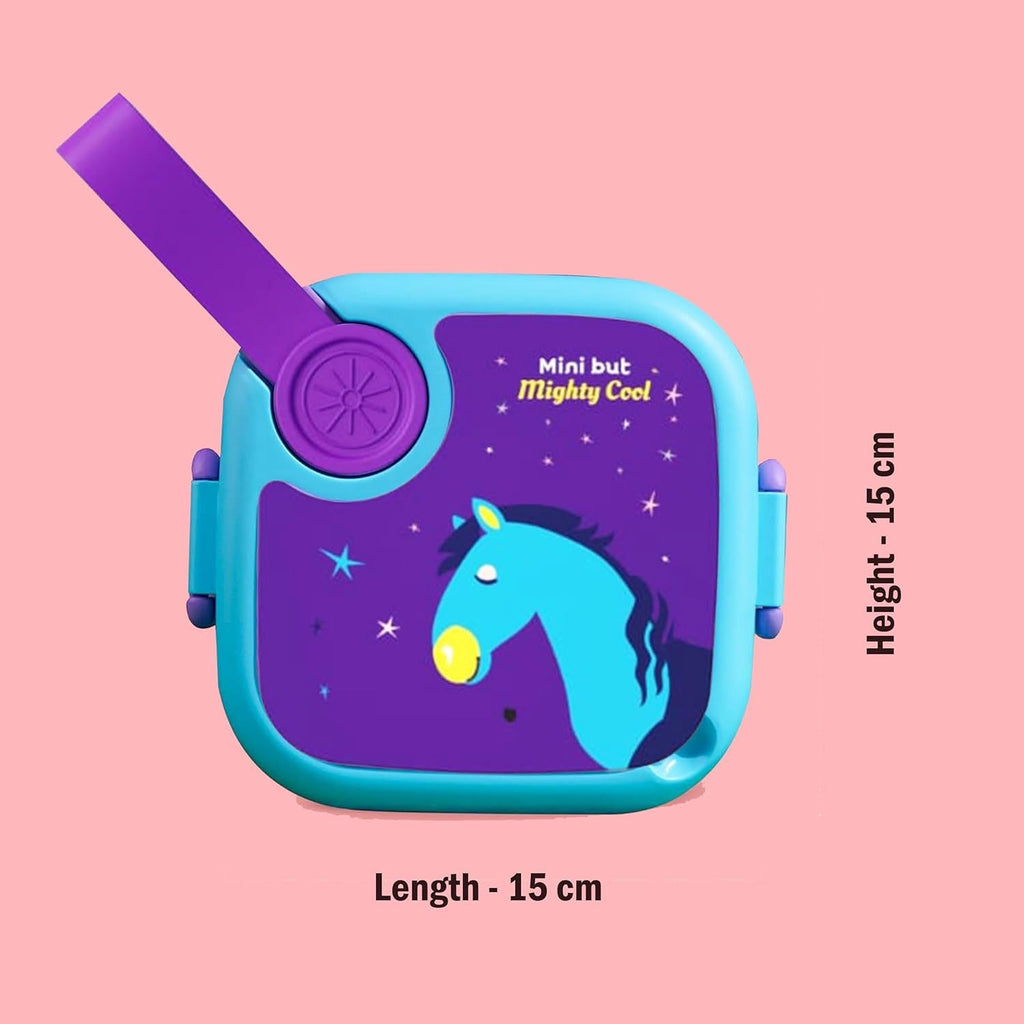 Size and dimensions of kids cartoon lunch box with giraffe print