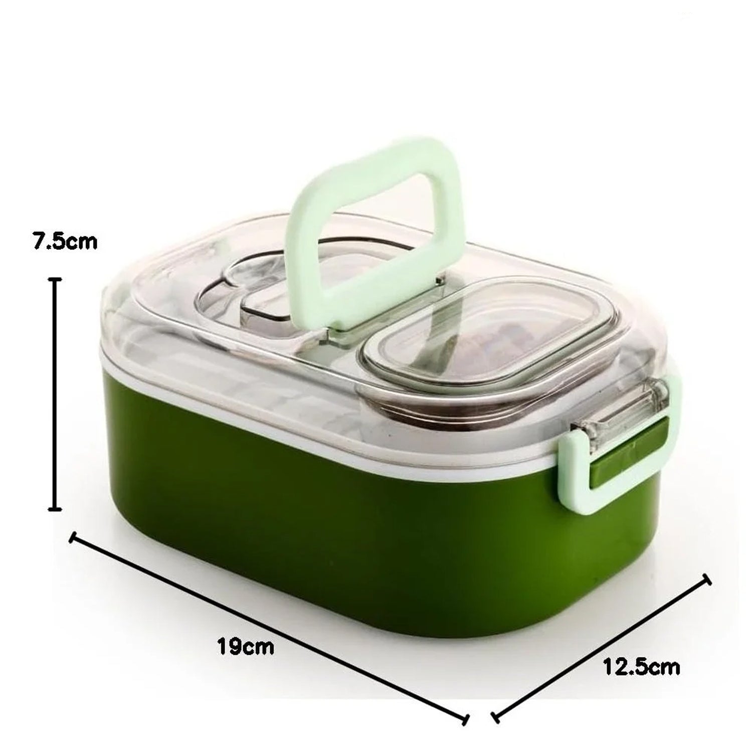 Compact dimensions of the leakproof lunch box and tumbler for easy portability.