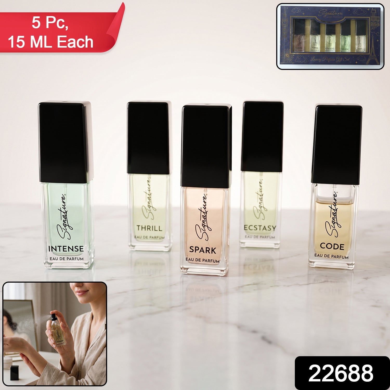 Unisex luxury perfume collection in elegant 15ML bottles