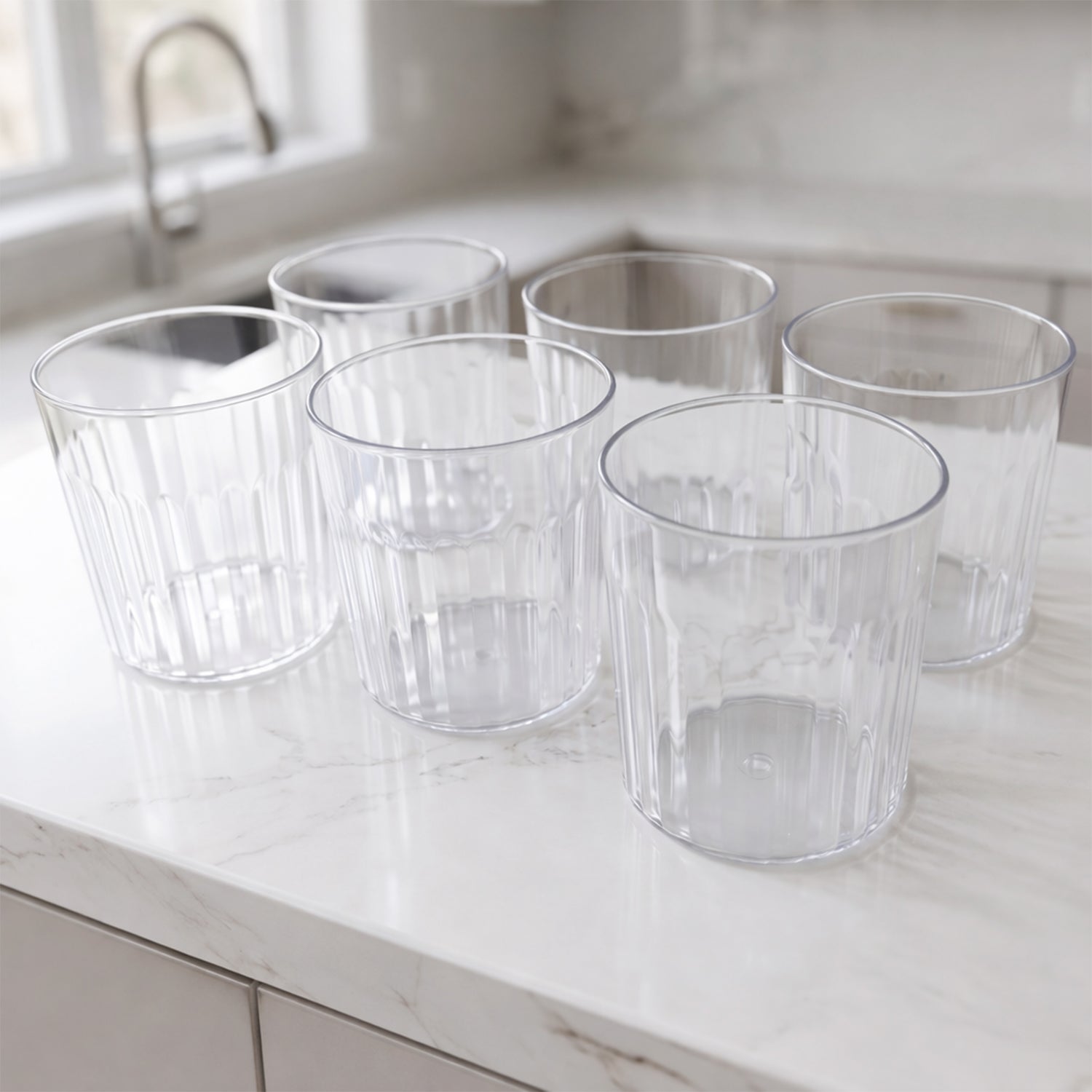 Crystal clear, lightweight beverage glasses for home and outdoor