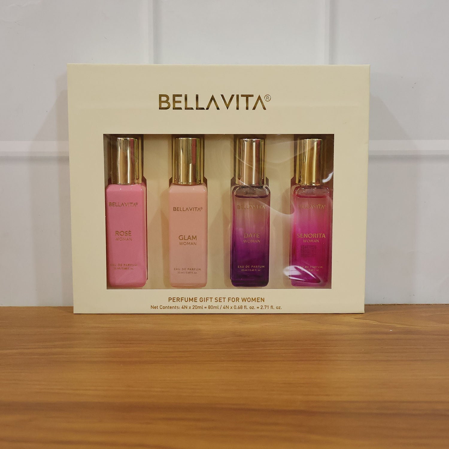 Premium women’s perfume gift set with four elegant scents