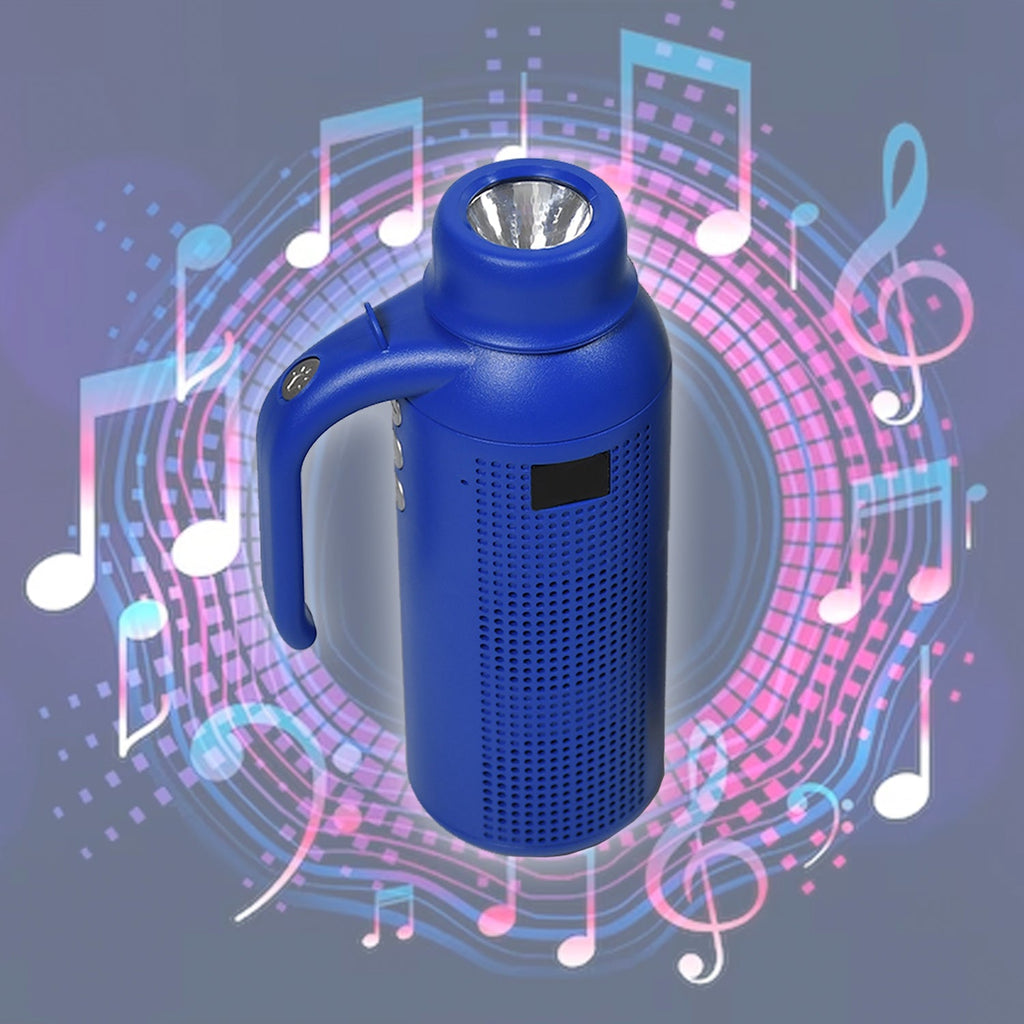 Sleek black portable Bluetooth speaker showcasing its robust design.
