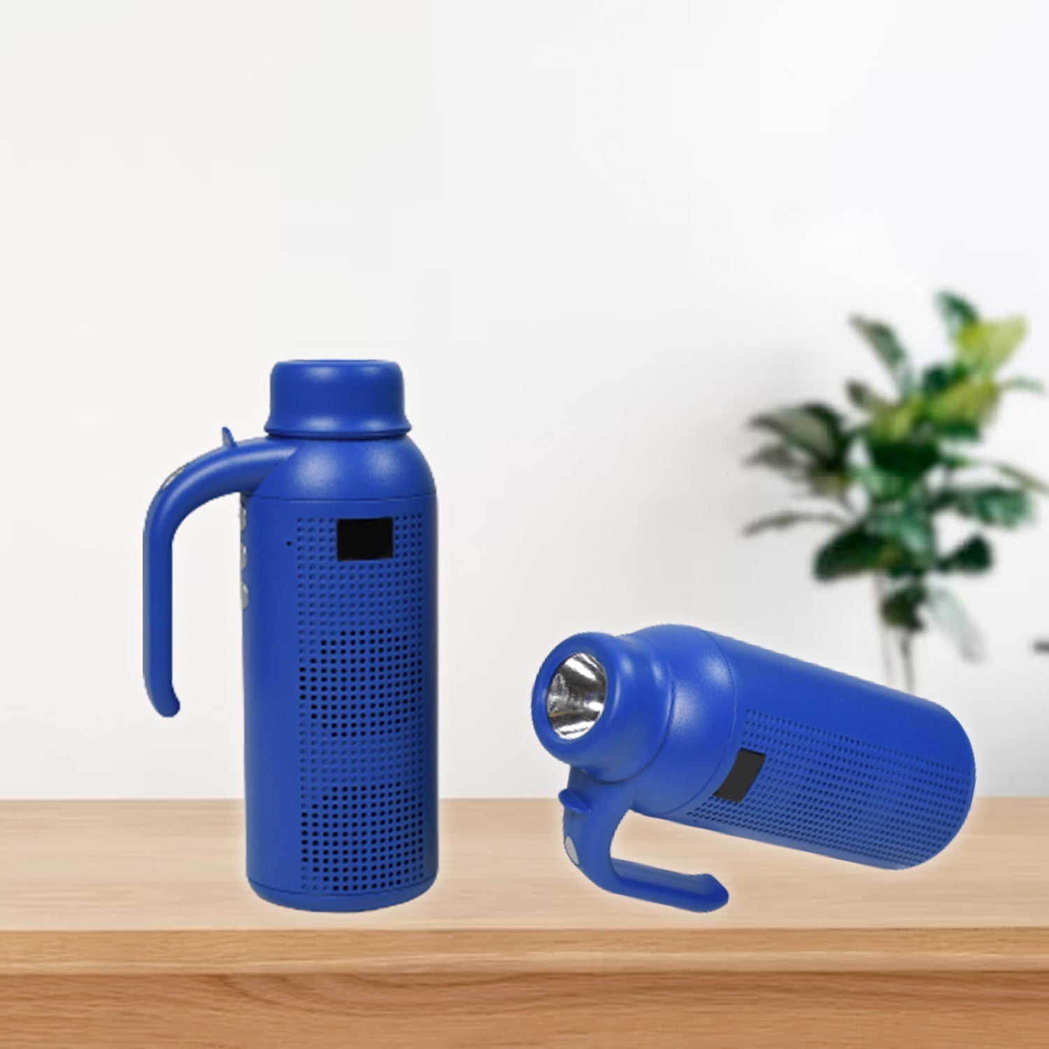 Side view of the portable Bluetooth speaker, emphasizing its compact size.