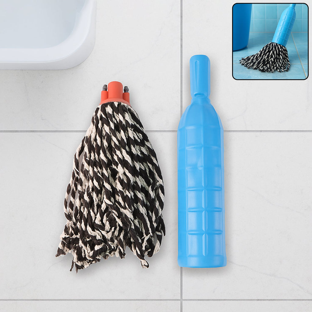 Front view of the Cotton Mop Refill with handle grip for easy attachment.