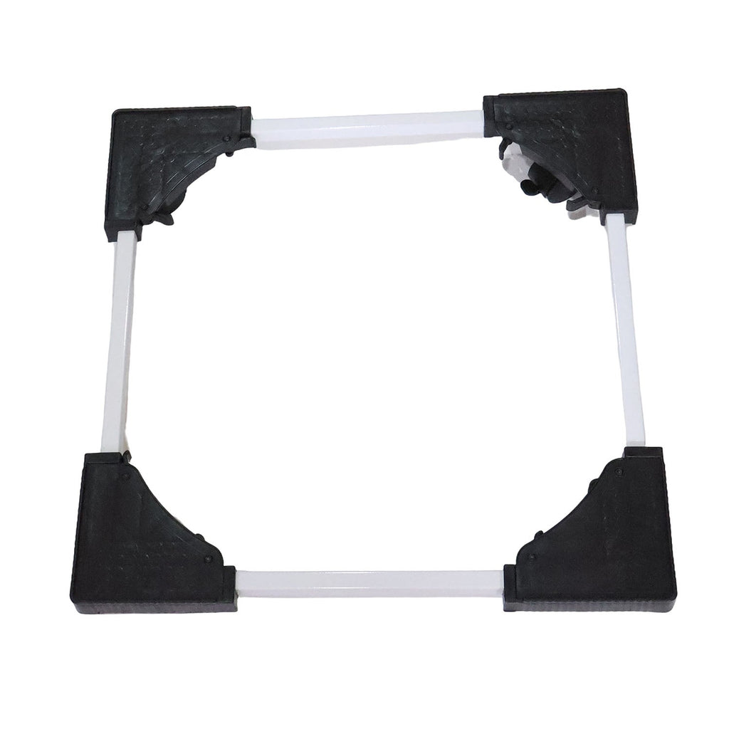 Sturdy machine stand providing raised support for washing machine base