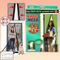 Magic Mesh screen door with hands-free instant opening and 18 magnets