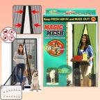 Magic Mesh screen door with hands-free instant opening and 18 magnets