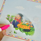 Set of four colourful magic water drawing books with refillable water pens