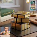 Front view of Magic Puzzle Cube with premium golden design