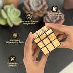 Puzzle cube toy demonstrating smooth rotation for engaging play