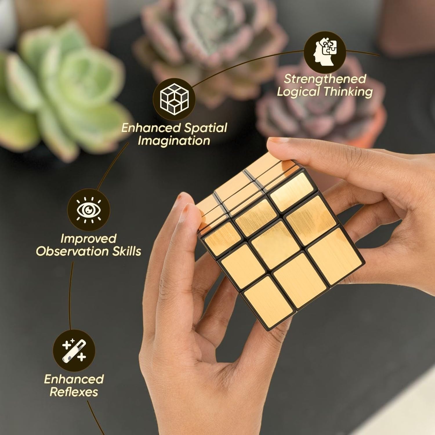 Puzzle cube toy demonstrating smooth rotation for engaging play