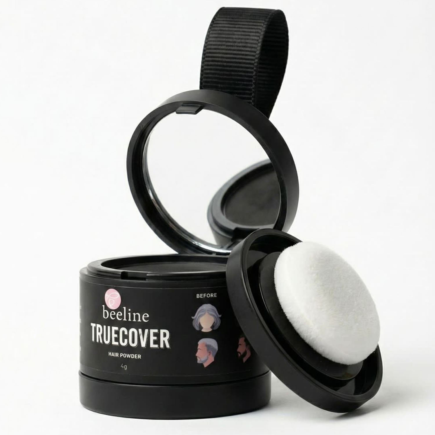 Fiber powder component of hairline color powder for scalp coverage
