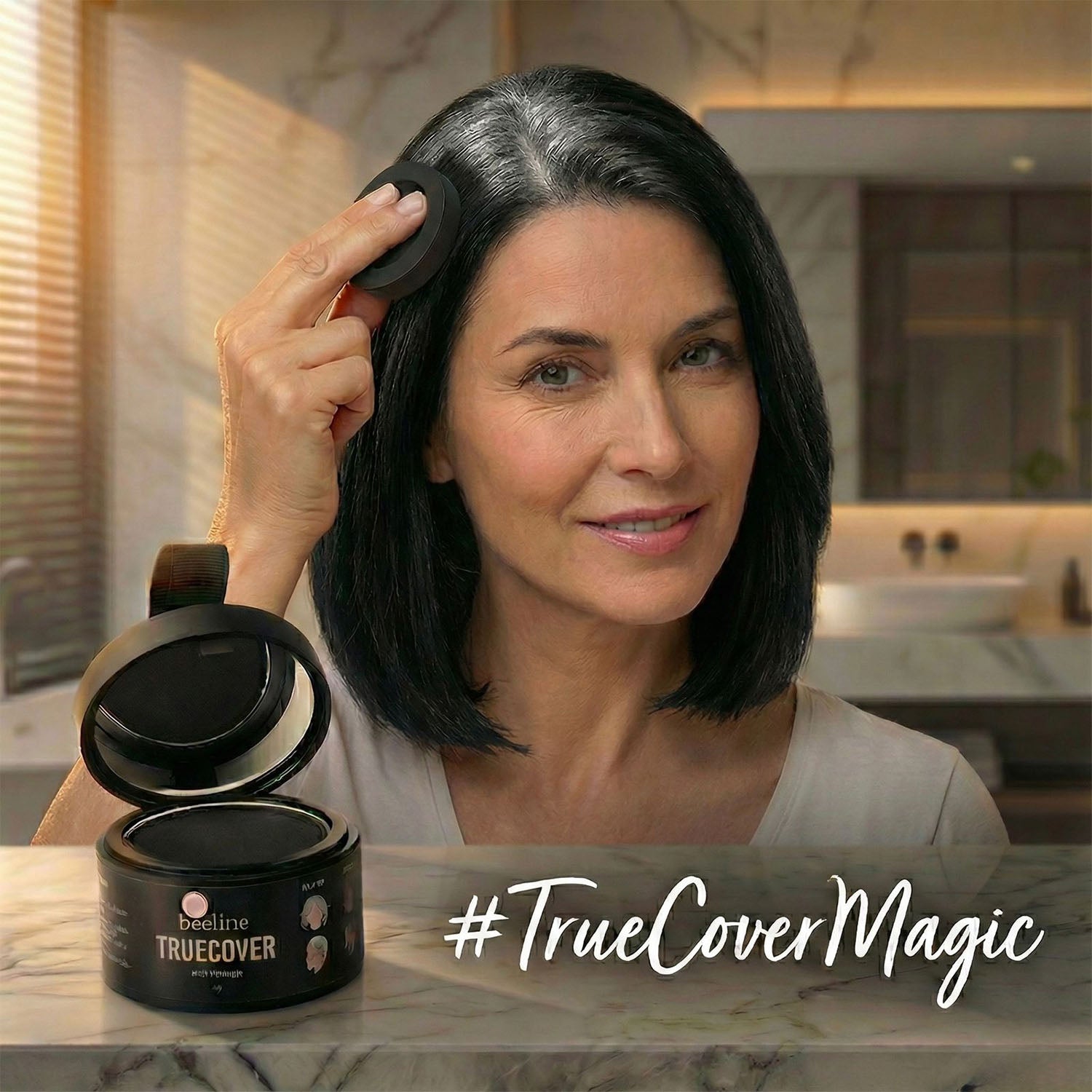 Portable hairline touch-up powder for men and women grooming