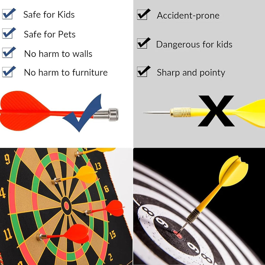 People playing magnetic dartboard game indoors