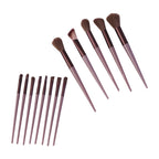 View of makeup brushes and pouch for travel
