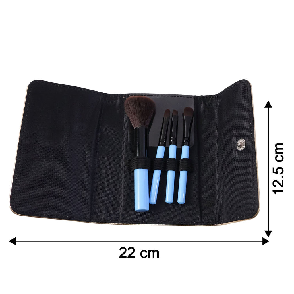 Hand holding the professional makeup brush set 4-in-1 for size perspective