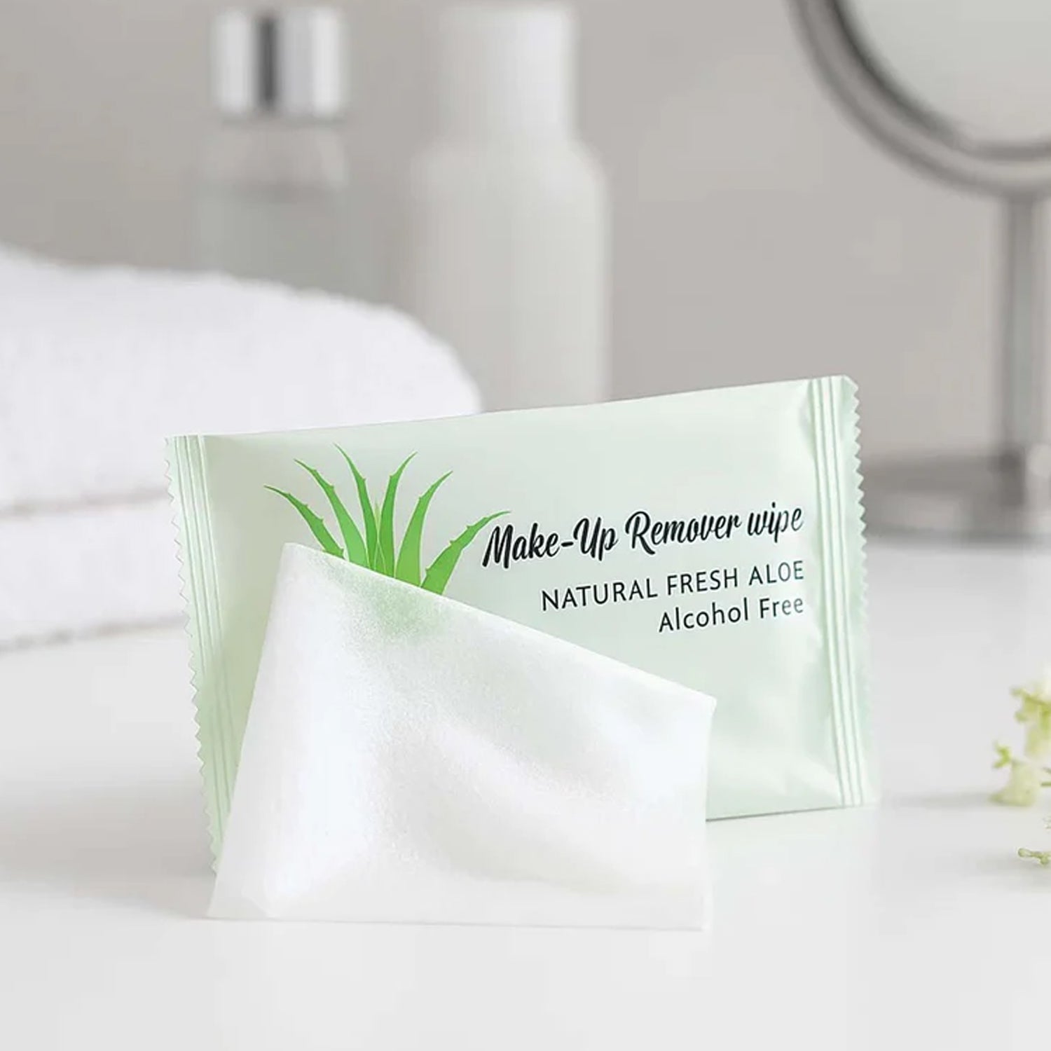 Natural aloe infused makeup remover wipes for skin soothing care