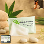 Alcohol-free makeup remover wipes gently removing facial makeup