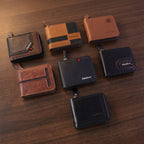 Zip-around cardholder wallet placed on wooden table