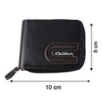 Cardholder wallet size dimensions view with zipper