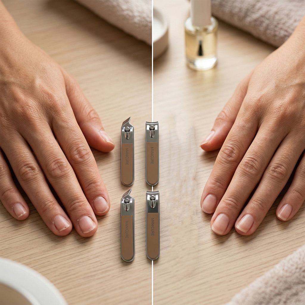 Complete nail care set including cutter, file, and tweezers