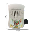 Back view of electric mantra bell with LED light and plug details