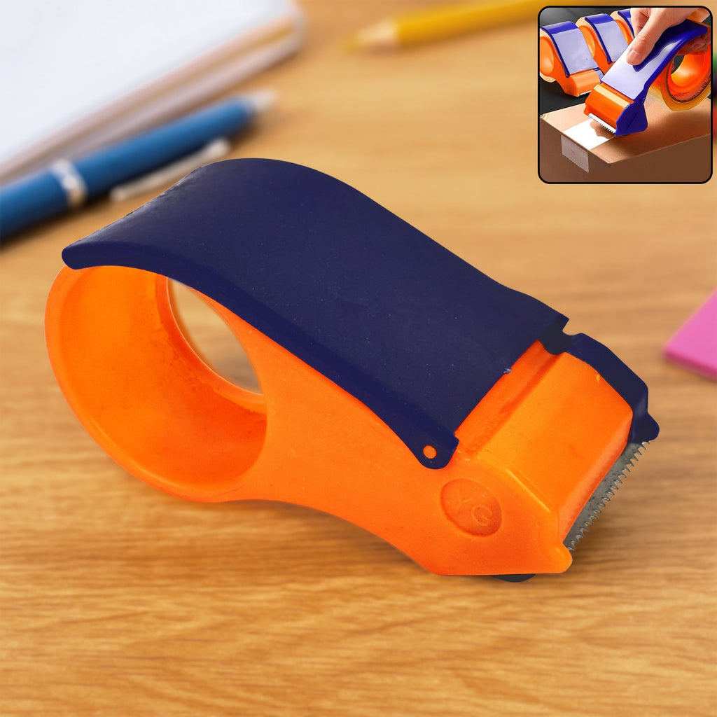 60mm hand tape dispenser in multi-color, ready for efficient packaging and box sealing.