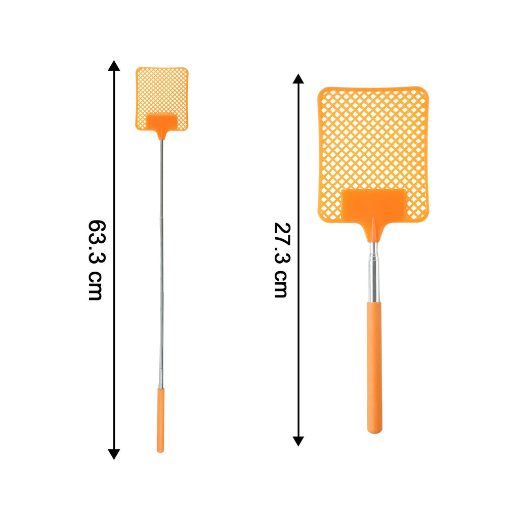 Indoor and outdoor use fly swatter with extended handle