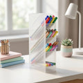 Plastic multi-storage desk organizer with four compartments for pens and markers