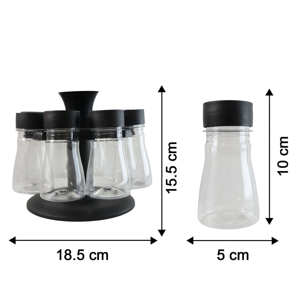 Multi-container revolving spice rack designed for countertop use