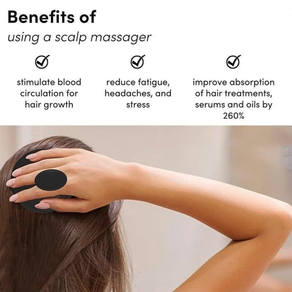 Durable plastic scalp shampoo brush with silicone bristles for effective cleansing