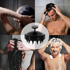 Silicone scalp shampoo brush demonstrating effective scalp exfoliation