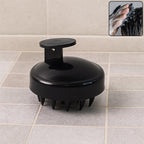 Scalp massager shampoo brush with soft silicone bristles for gentle scalp cleansing