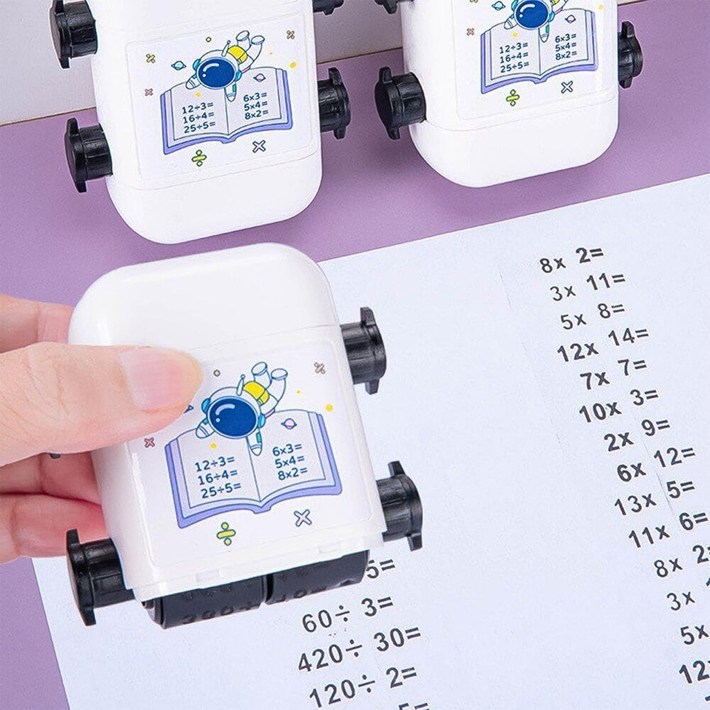 DIY math practice using educational rolling stamp