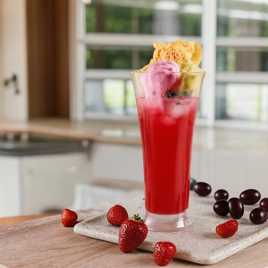 Clear matt finish plastic glass suitable for faluda, smoothies and shakes