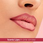 Matte lipstick pencil set with complete makeup look