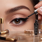 Deep black eyeliner applied on eyelid showing bold, defined eye makeup