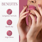 Matte finish on nails with vibrant pink color from Mattify Nail Paint