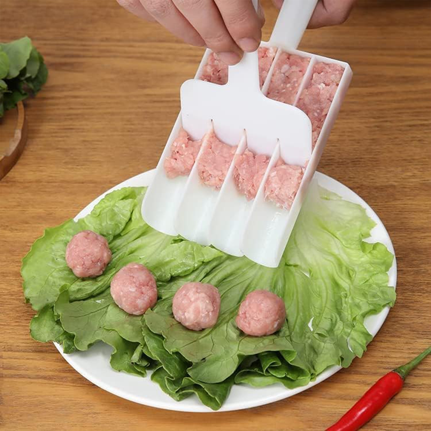 Kitchen tool for slicing snacks evenly and preparing for frying