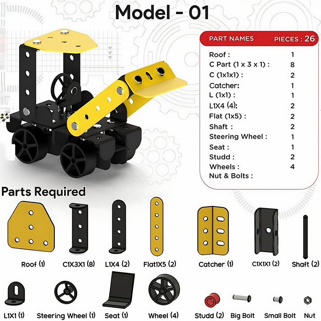 Child assembling a robot model from the Mecha Racer STEM construction kit